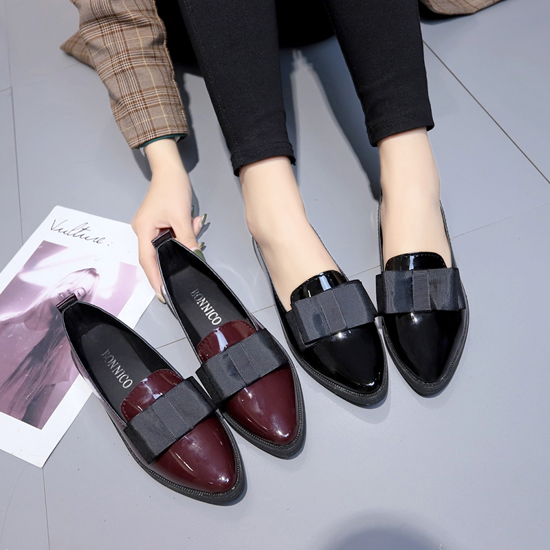 Summer Clothing Collection - Black/ Wine Red Patent Leather Pointed