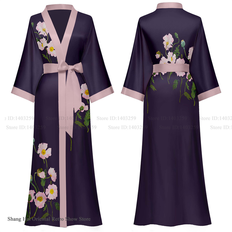 Summer House Clothing - Plus Size Women Long Robe Print