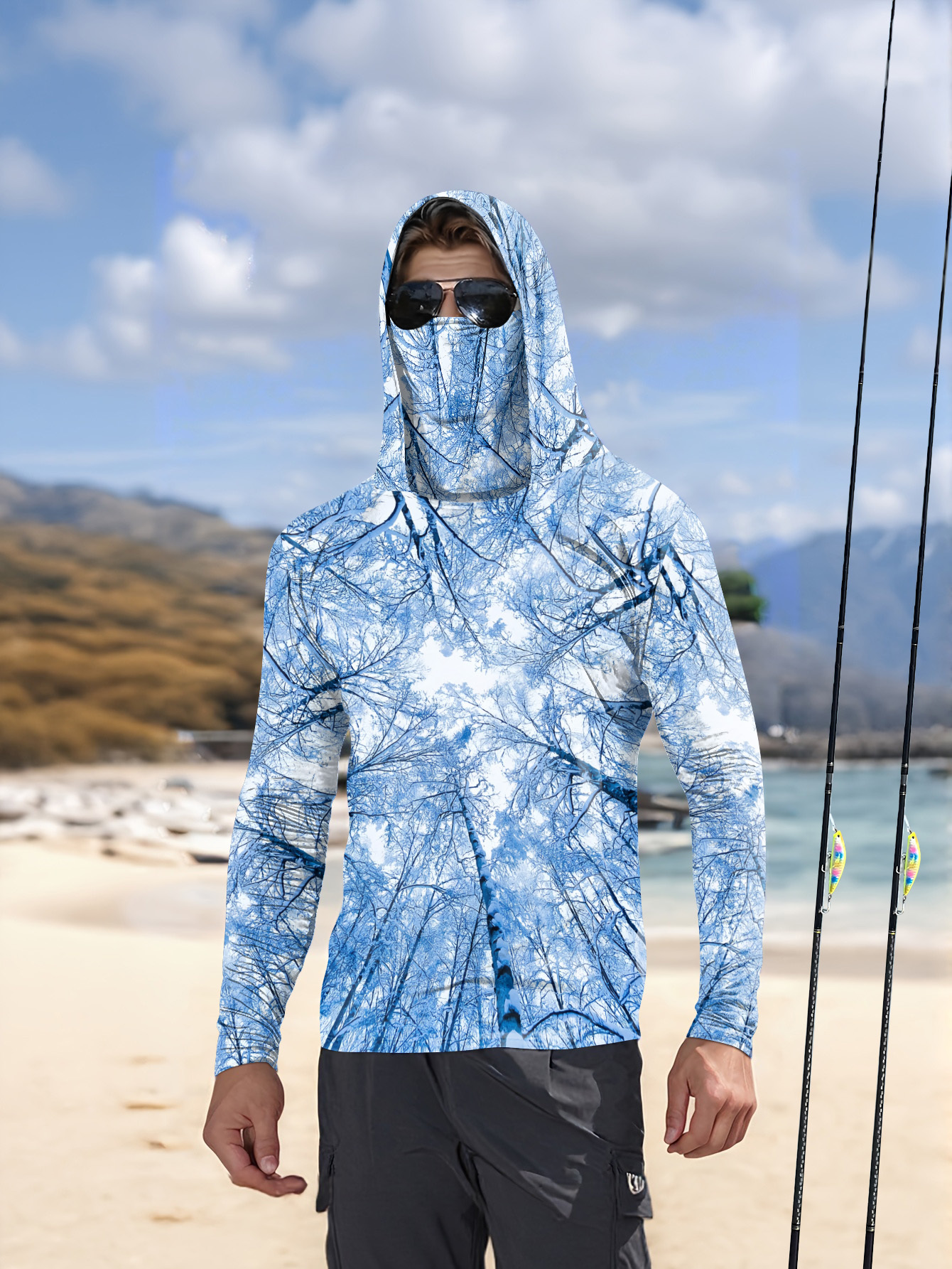 Summer Clothing Types - Fishing hooded sweatshirt men's long-sleeved sun