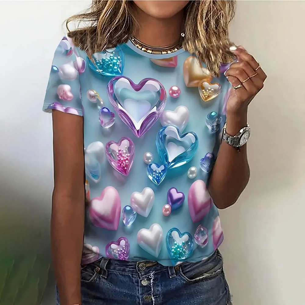 Fashion 3D Love Print T Shirt  - Summer Loving Clothing 리뷰 및 가격