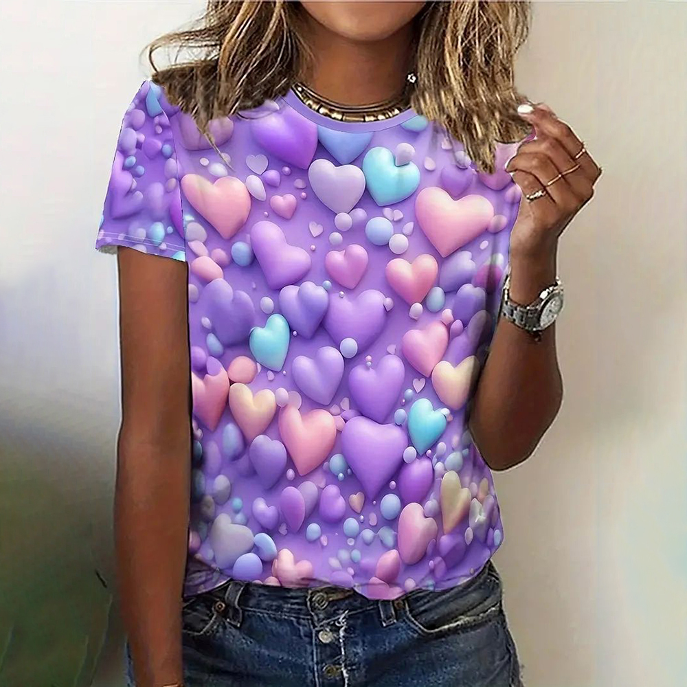 Fashion 3D Love Print T Shirt  - Summer Loving Clothing 리뷰 및 가격