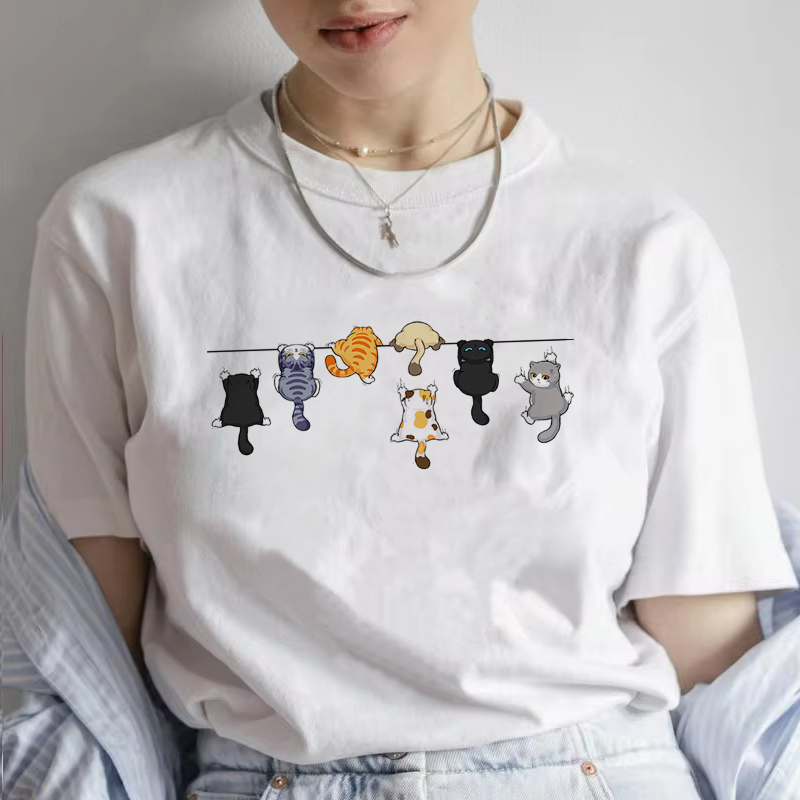 Funny Women Summer Cat Print T - Summer Loving Clothing 리뷰 및 가격