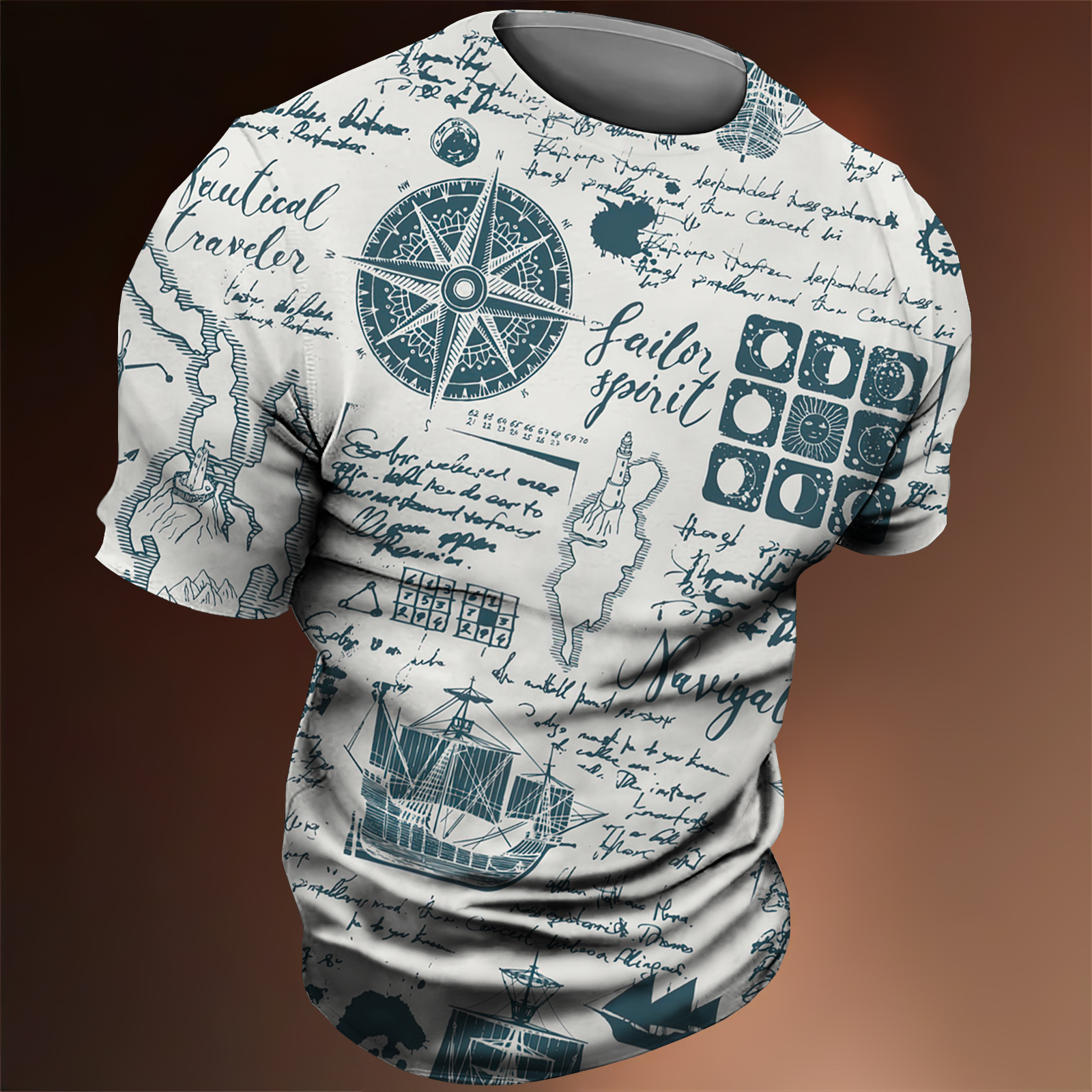 3D Nautical Print T-shirt for  - Summer Clothing Cheap 리뷰 및 가격