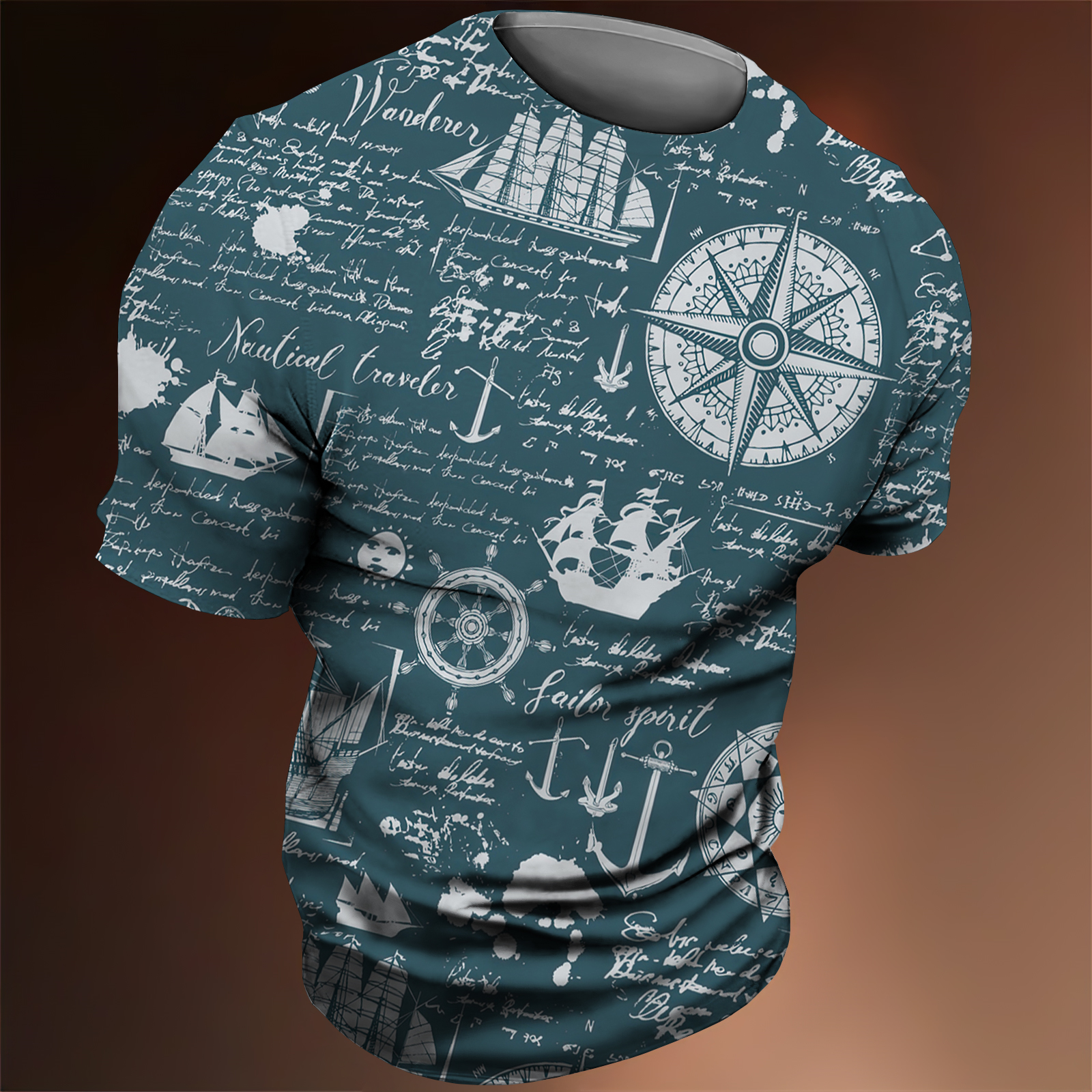 3D Nautical Print T-shirt for  - Summer Clothing Cheap 리뷰 및 가격