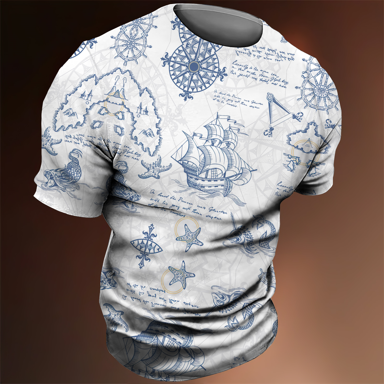 3D Nautical Print T-shirt for  - Summer Clothing Cheap 리뷰 및 가격