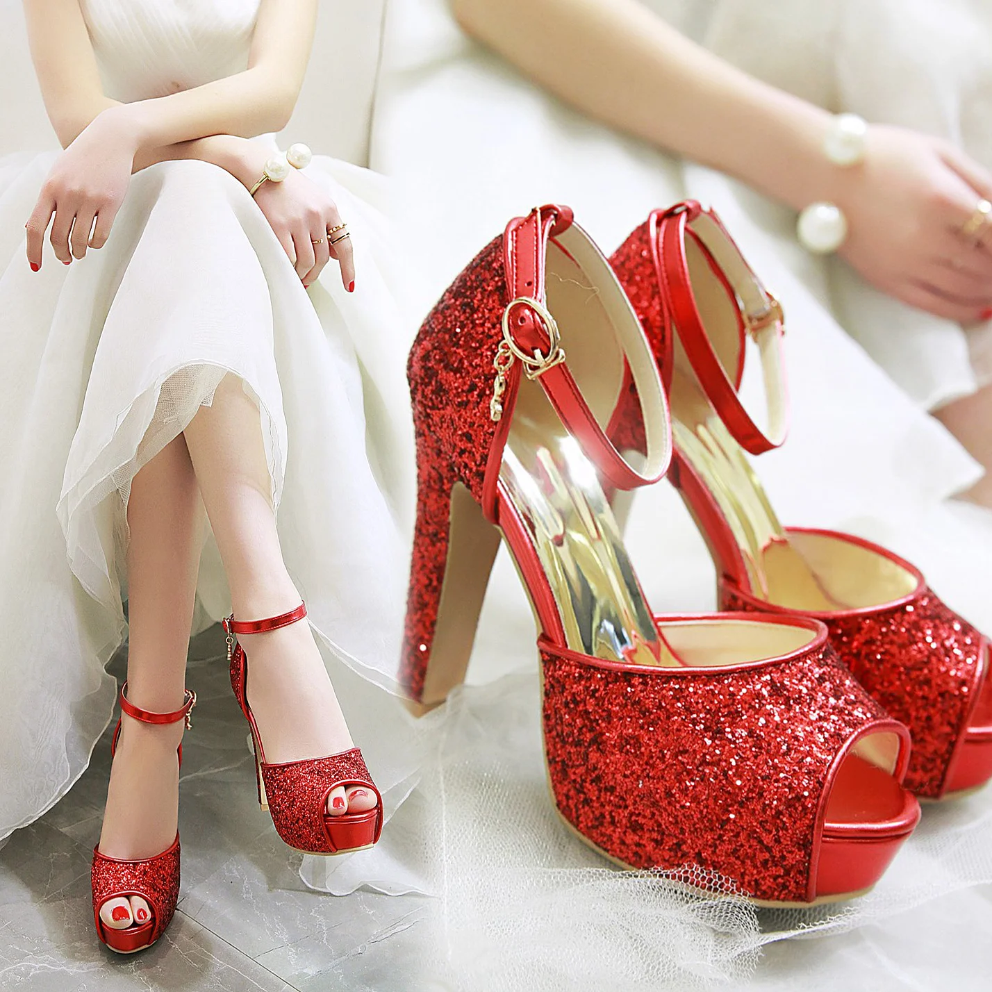 Silver Summer Women High Heel  - Summer Clothing Fabric 리뷰 및 가격