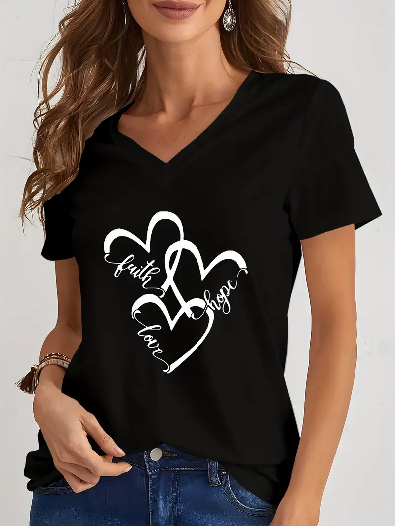 Funny Love 3D Print Women's T- - Summer Loving Clothing 리뷰 및 가격