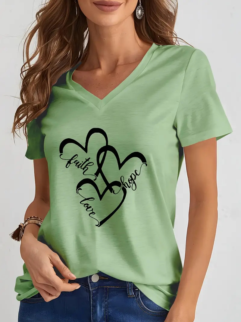 Funny Love 3D Print Women's T- - Summer Loving Clothing 리뷰 및 가격