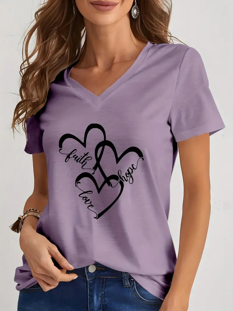 Funny Love 3D Print Women's T- - Summer Loving Clothing 리뷰 및 가격