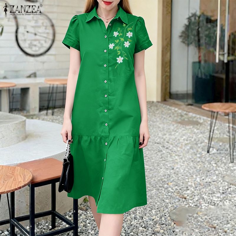 ZANZEA 2026 Summer Floral Prin - Sundress Midi Floral 리뷰 및 가격
