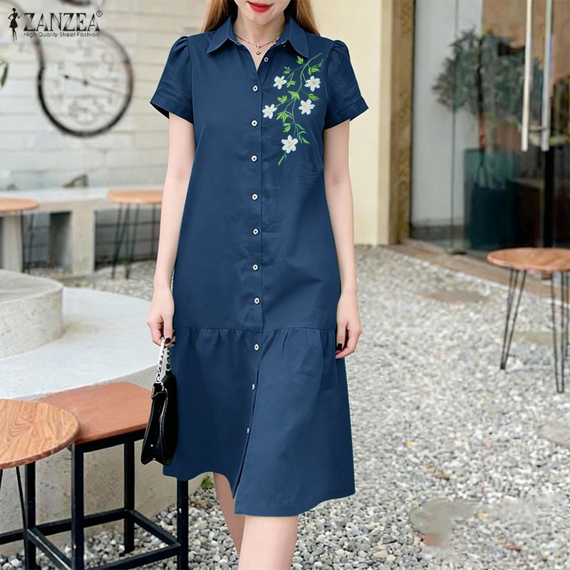 ZANZEA 2026 Summer Floral Prin - Sundress Midi Floral 리뷰 및 가격