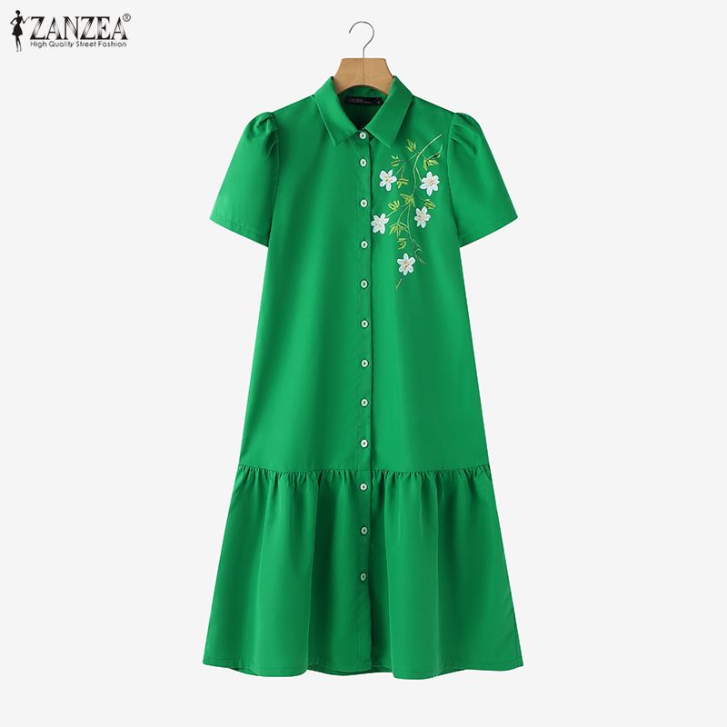 ZANZEA 2026 Summer Floral Prin - Sundress Midi Floral 리뷰 및 가격