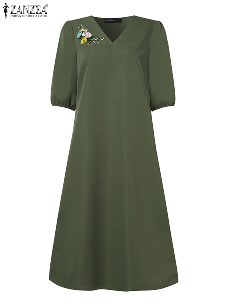 2024 ZANZEA Summer Fashion Wom - Sundress Midi Floral 리뷰 및 가격