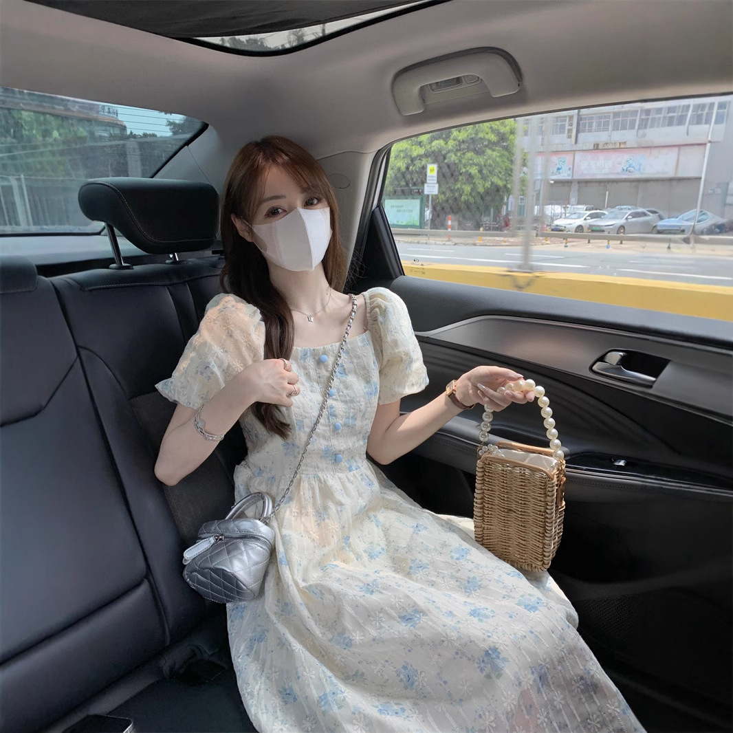 Floral Print Midi Dress, Squar - Sundress Midi Floral 리뷰 및 가격