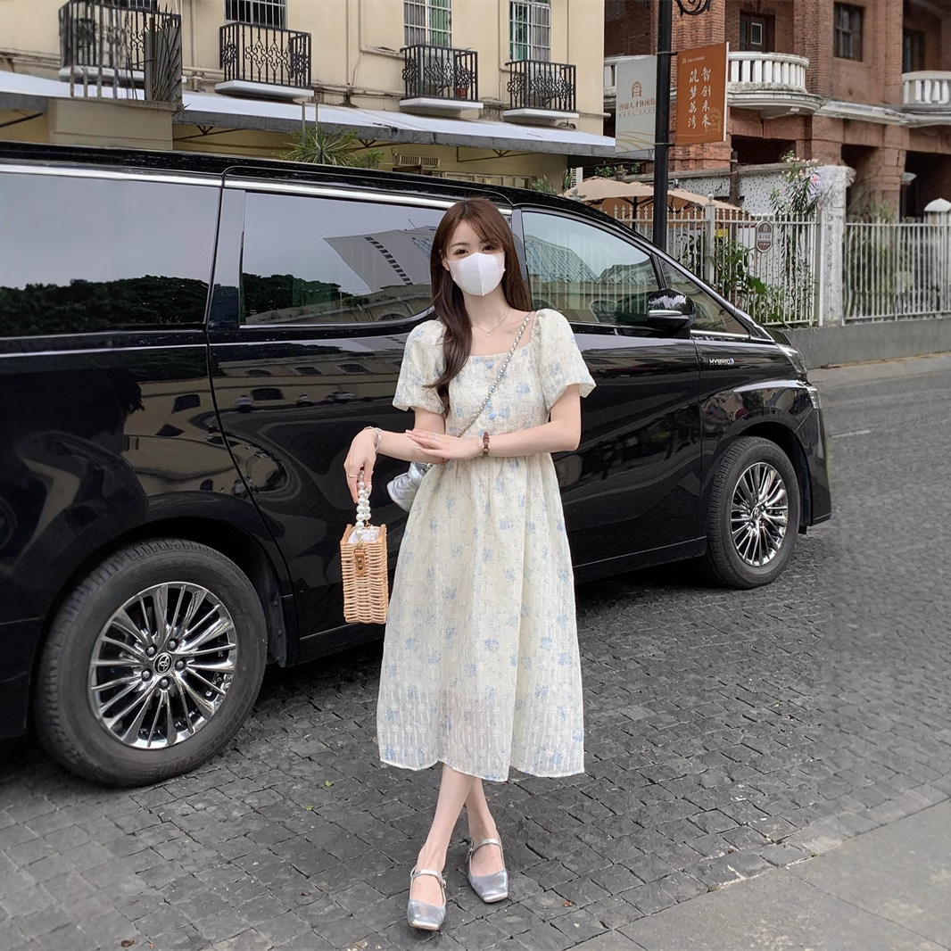 Floral Print Midi Dress, Squar - Sundress Midi Floral 리뷰 및 가격