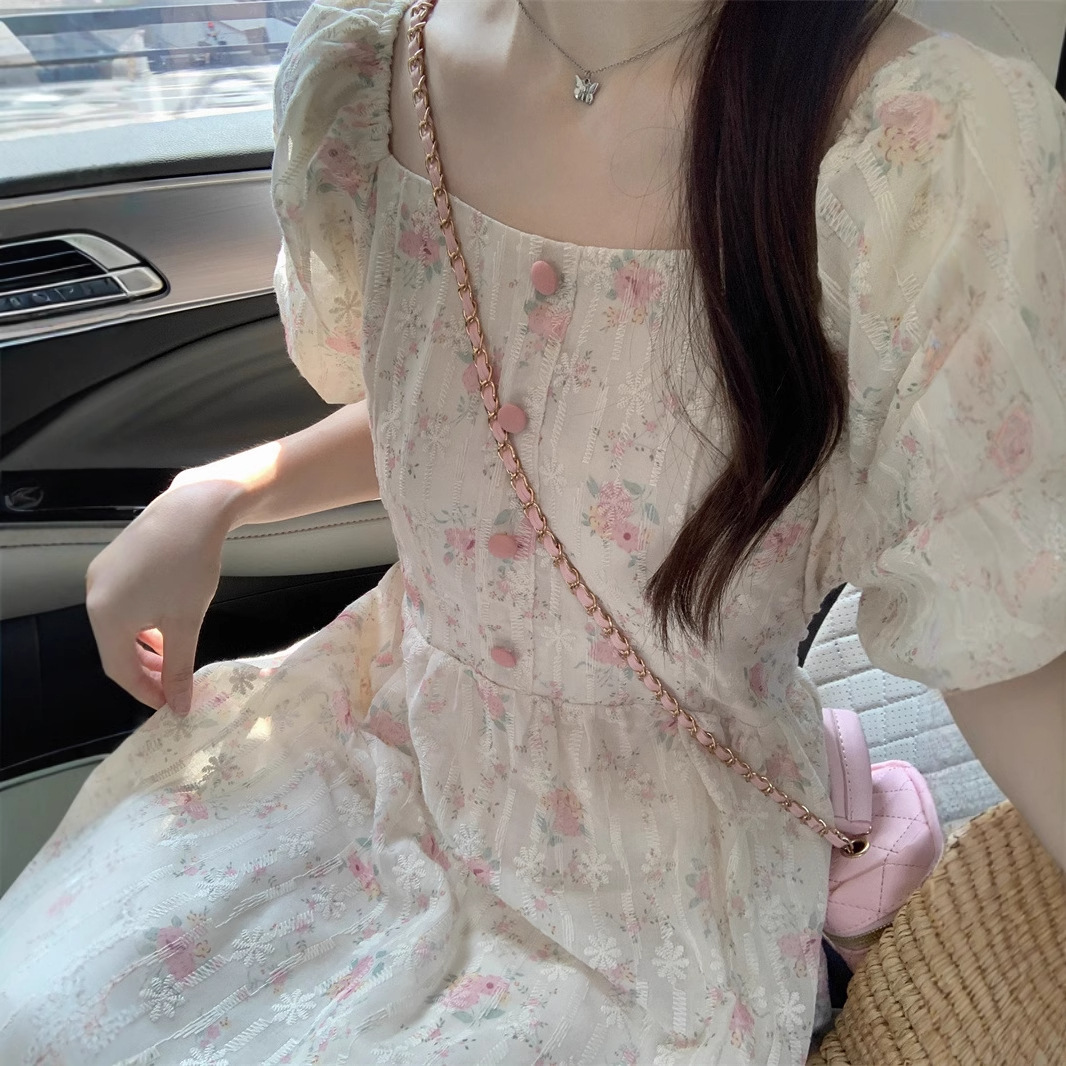 Floral Print Midi Dress, Squar - Sundress Midi Floral 리뷰 및 가격