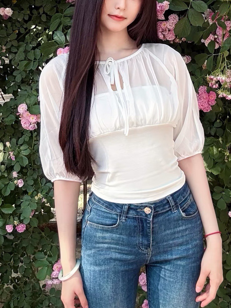 Mulberry Silk-Paneled Top with - Summer Clothing Shops 리뷰 및 가격