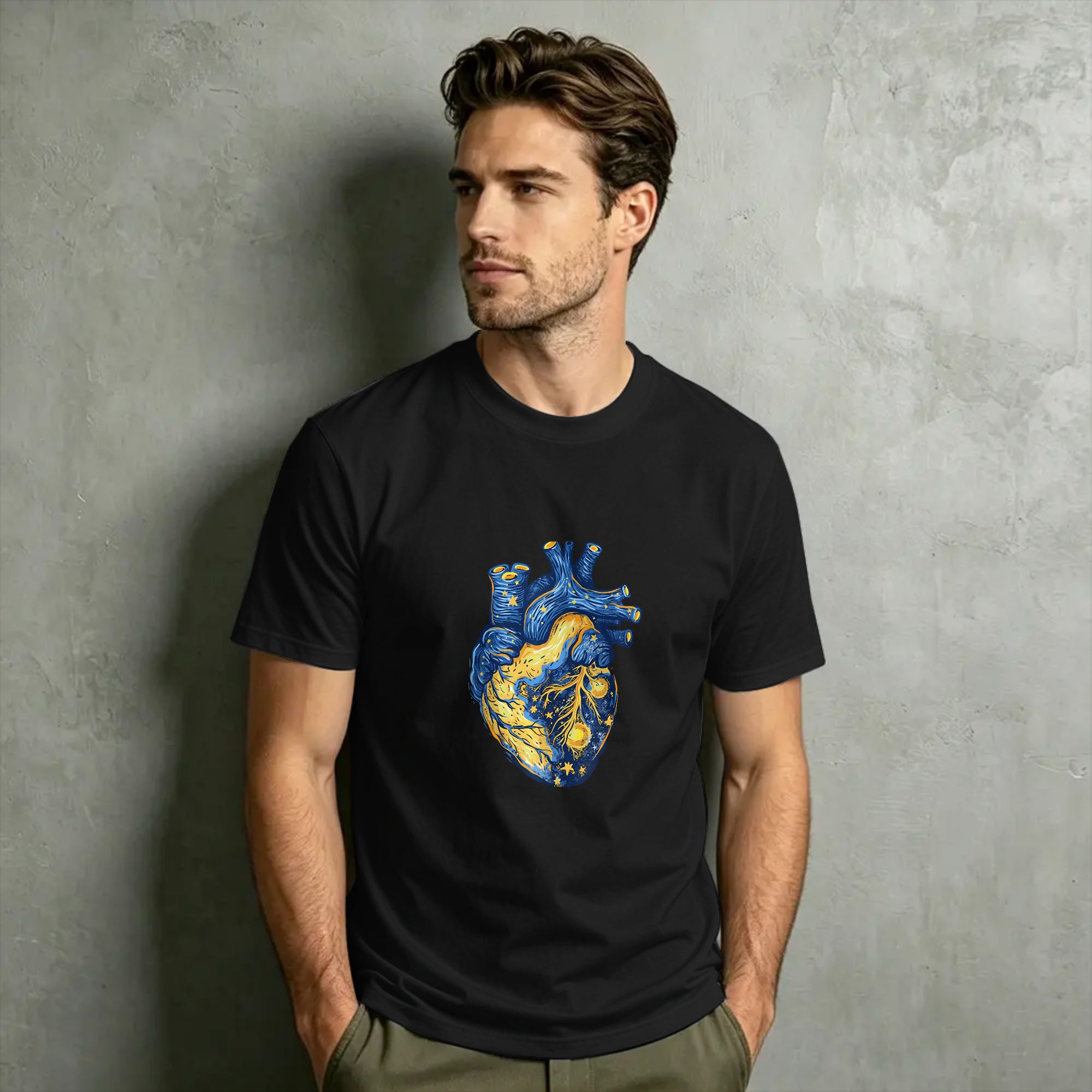 Van Gogh Heart Cotton T-Shirt  - Summer Clothing Cheap 리뷰 및 가격