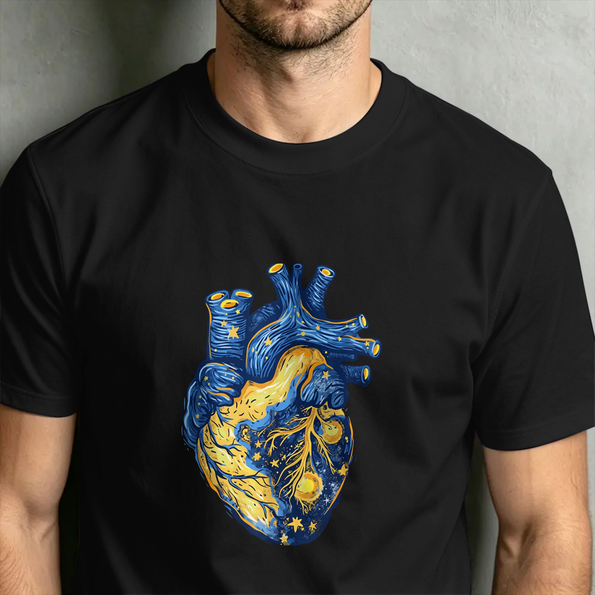 Van Gogh Heart Cotton T-Shirt  - Summer Clothing Cheap 리뷰 및 가격