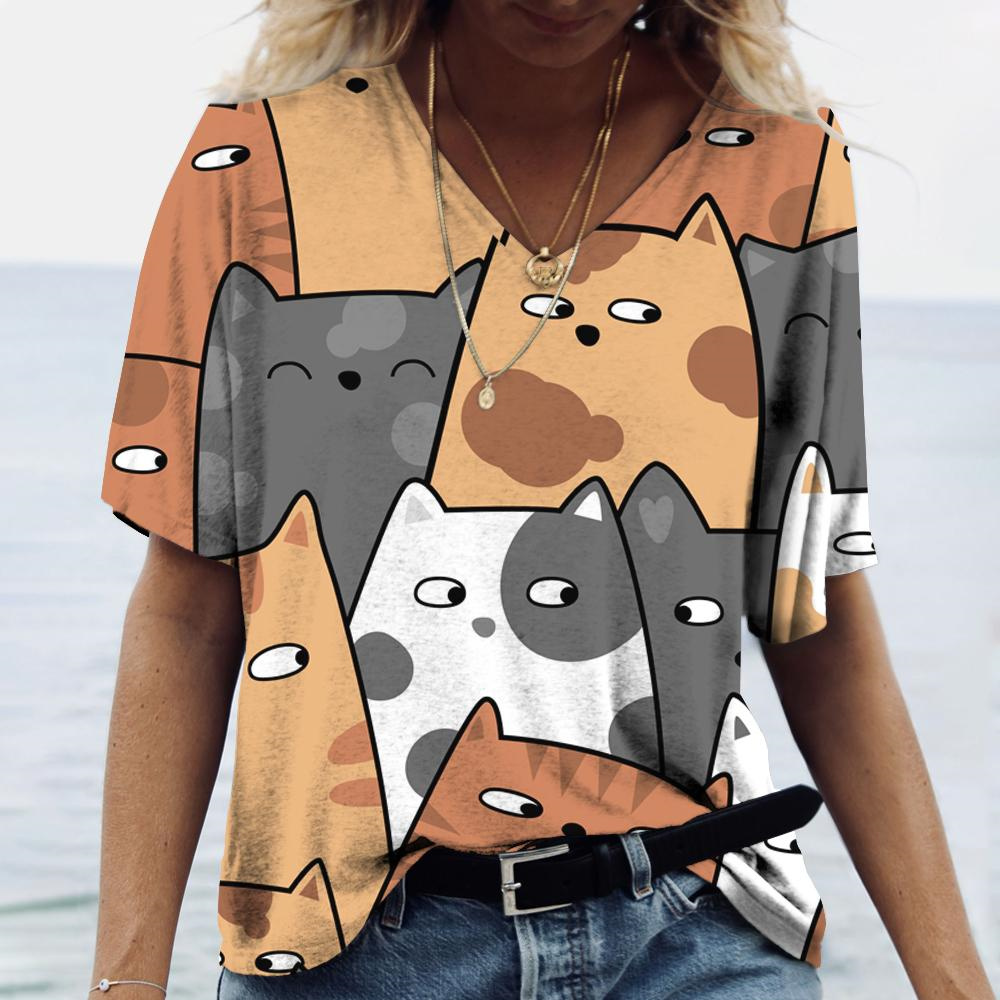 Fashion V-neck Women's T-Shirt - Summer Loving Clothing 리뷰 및 가격