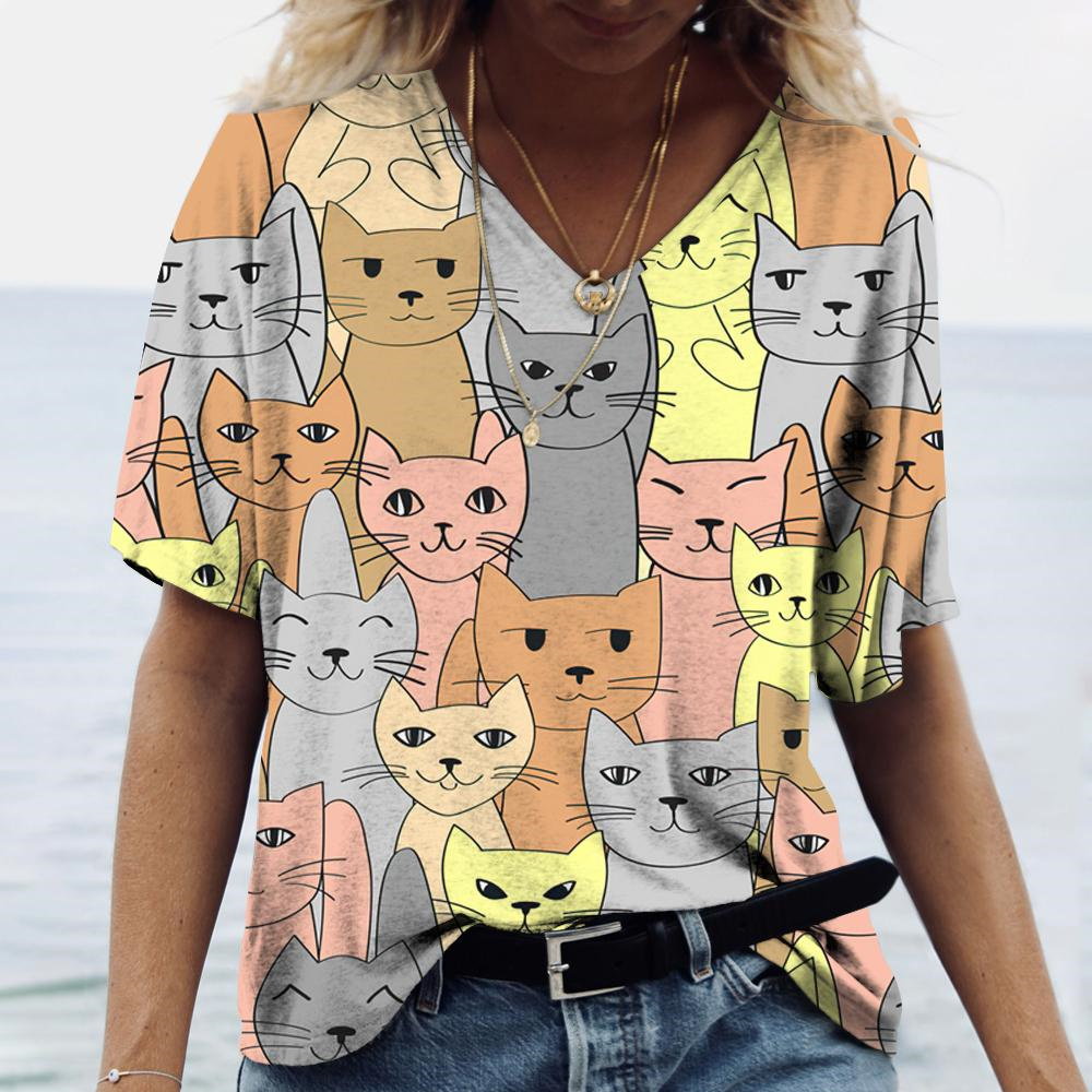 Fashion V-neck Women's T-Shirt - Summer Loving Clothing 리뷰 및 가격