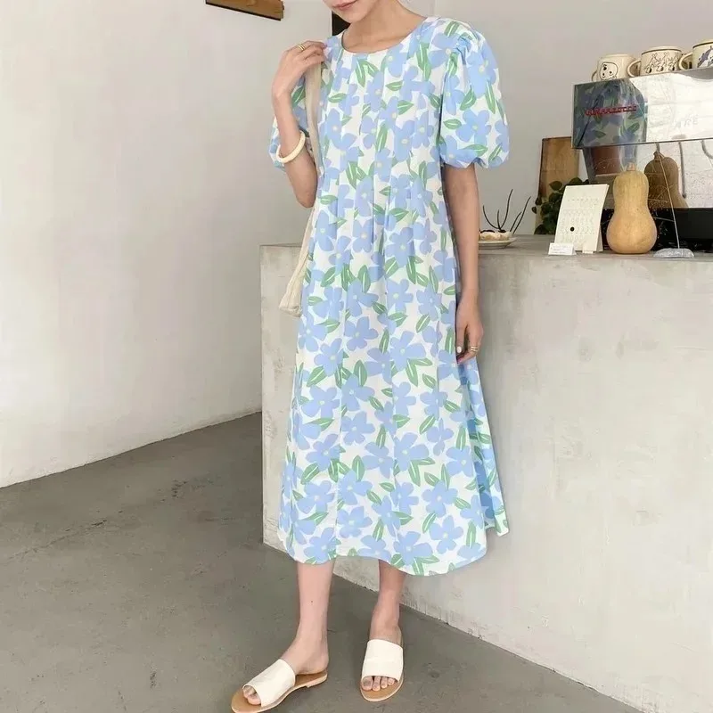 Summer Round Collar High Waist - Sundress Midi Floral 리뷰 및 가격