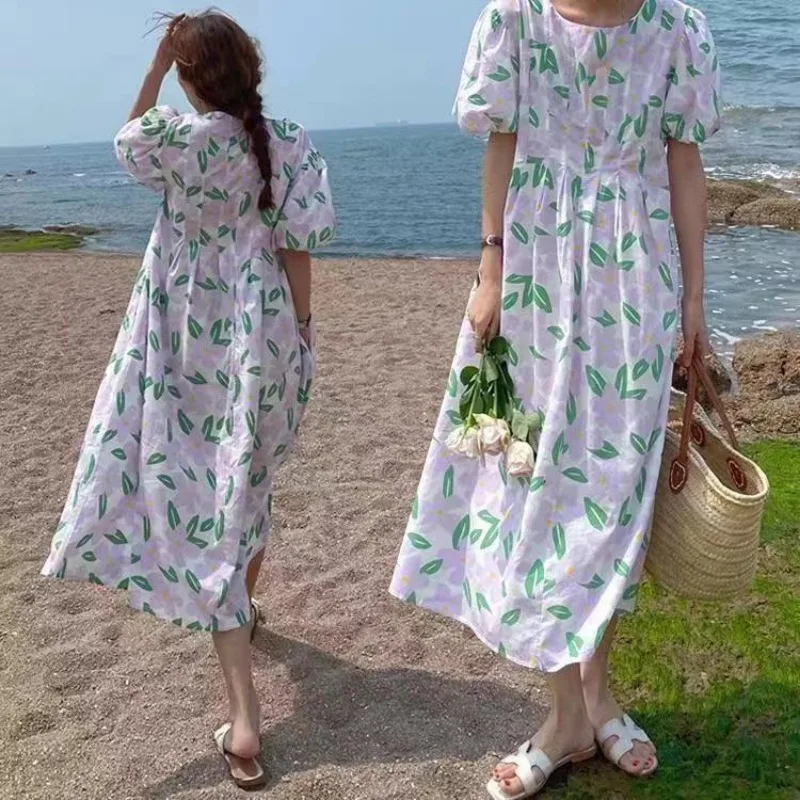 Summer Round Collar High Waist - Sundress Midi Floral 리뷰 및 가격
