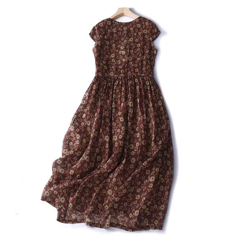 Summer Short Sleeve Drawstring - Sundress Midi Floral 리뷰 및 가격
