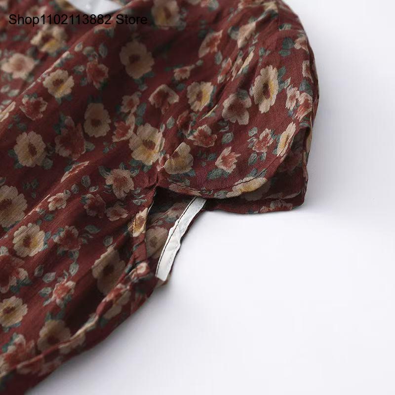 Summer Short Sleeve Drawstring - Sundress Midi Floral 리뷰 및 가격