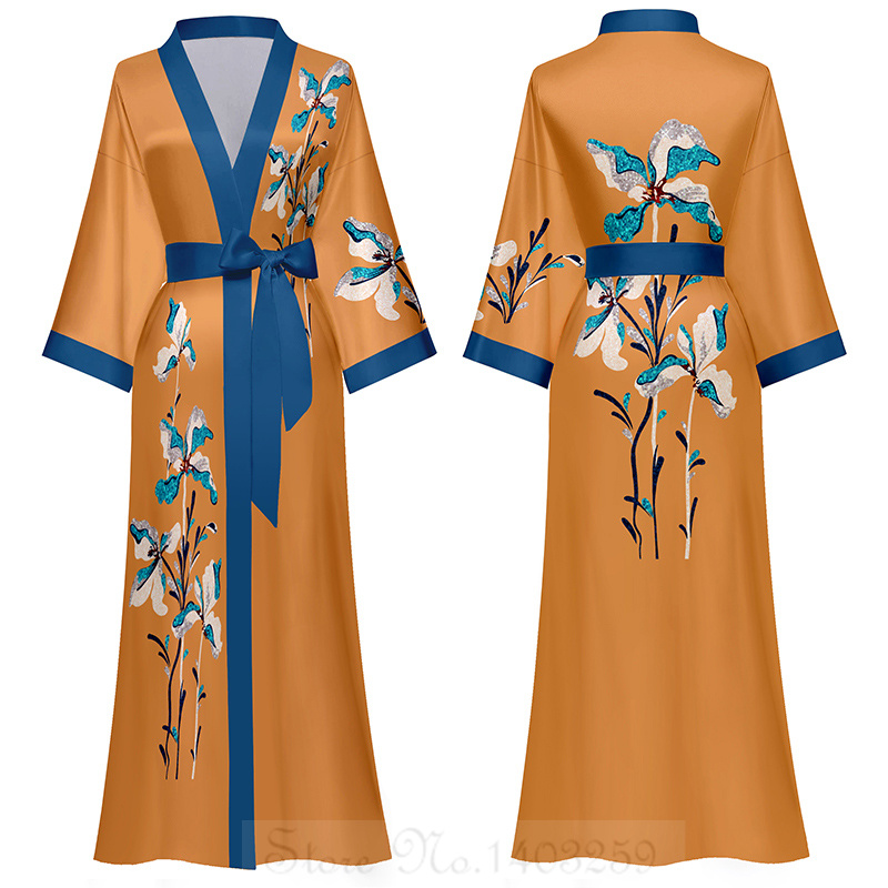 Plus Size Women Long Robe Prin - Summer House Clothing 리뷰 및 가격