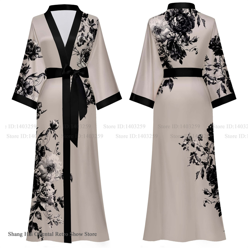 Plus Size Women Long Robe Prin - Summer House Clothing 리뷰 및 가격