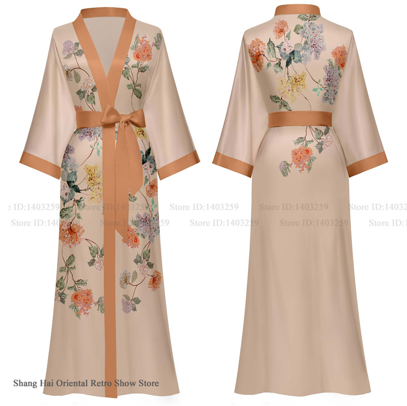 Plus Size Women Long Robe Prin - Summer House Clothing 리뷰 및 가격