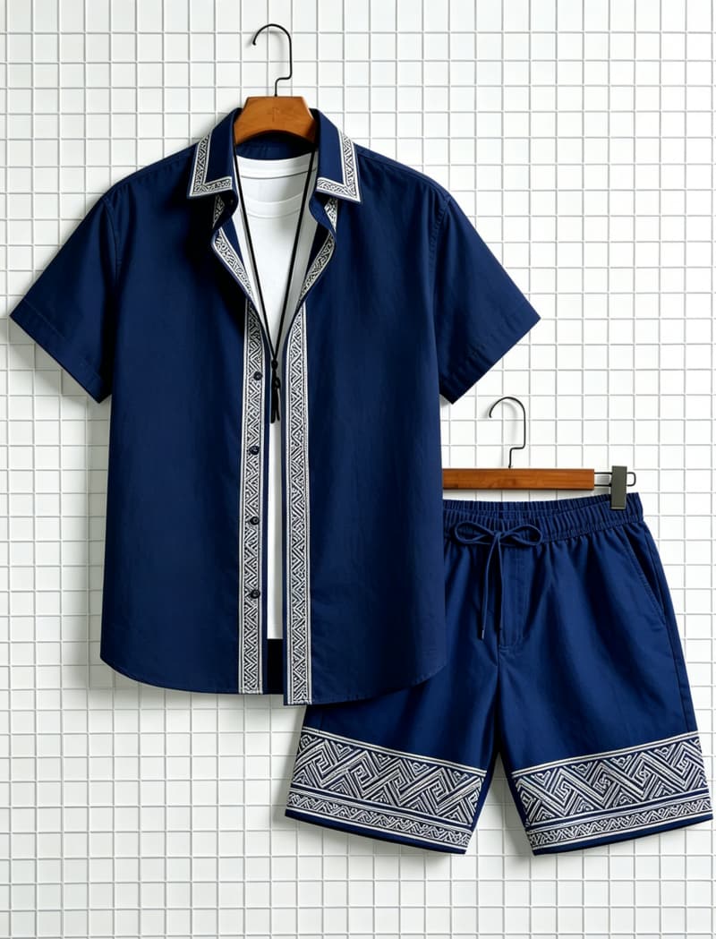 Men's ethnic border printed sh - Summer Clothing Types 리뷰 및 가격