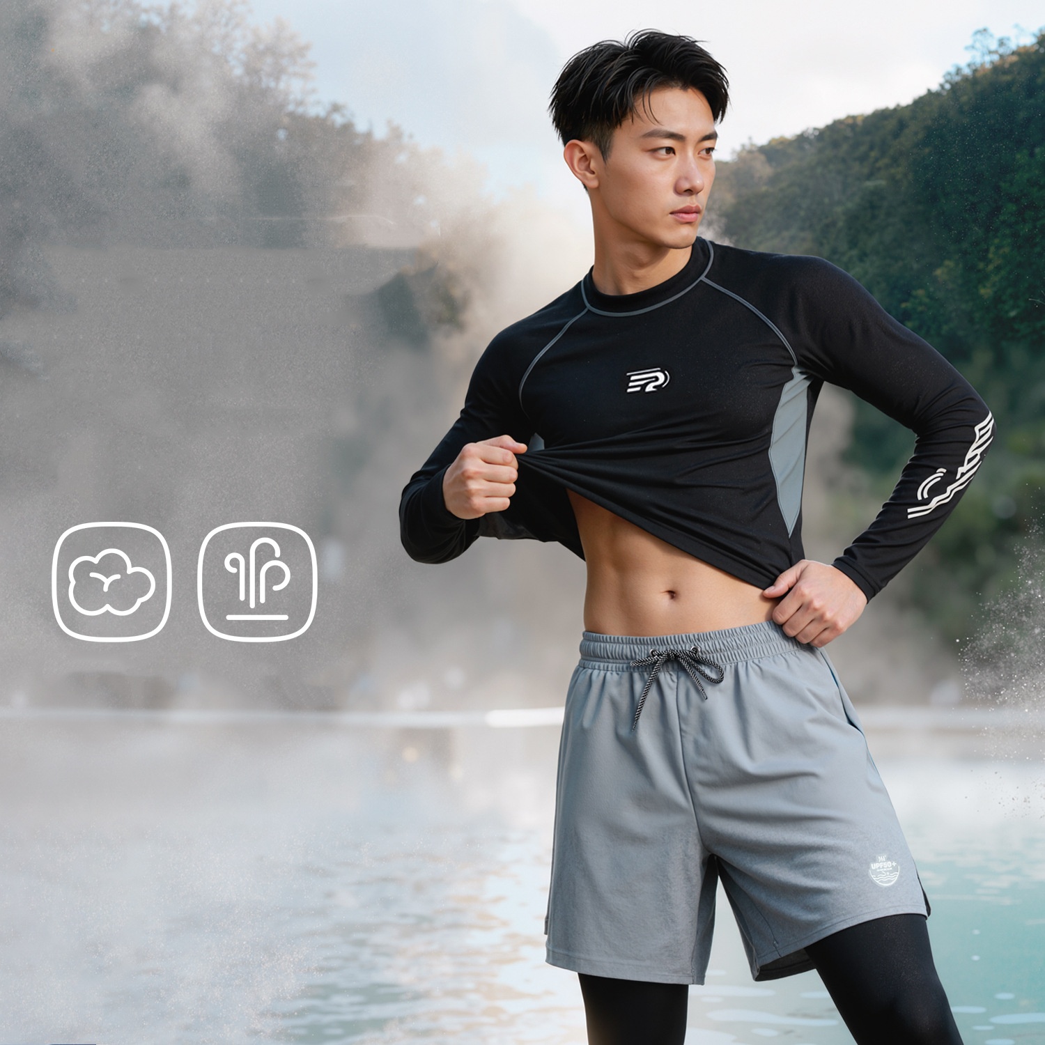 361Men 2Pcs Long Sleeve WaterP - Rash Guard Long Sleeve 리뷰 및 가격