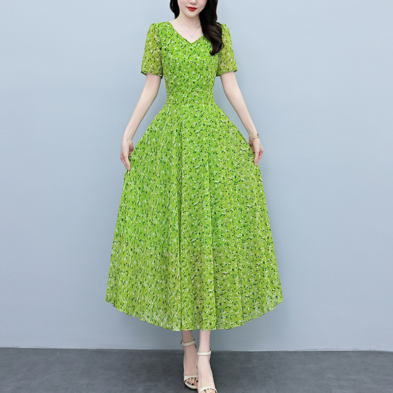 Summer Vacation Short Sleeve B - Sundress Midi Floral 리뷰 및 가격
