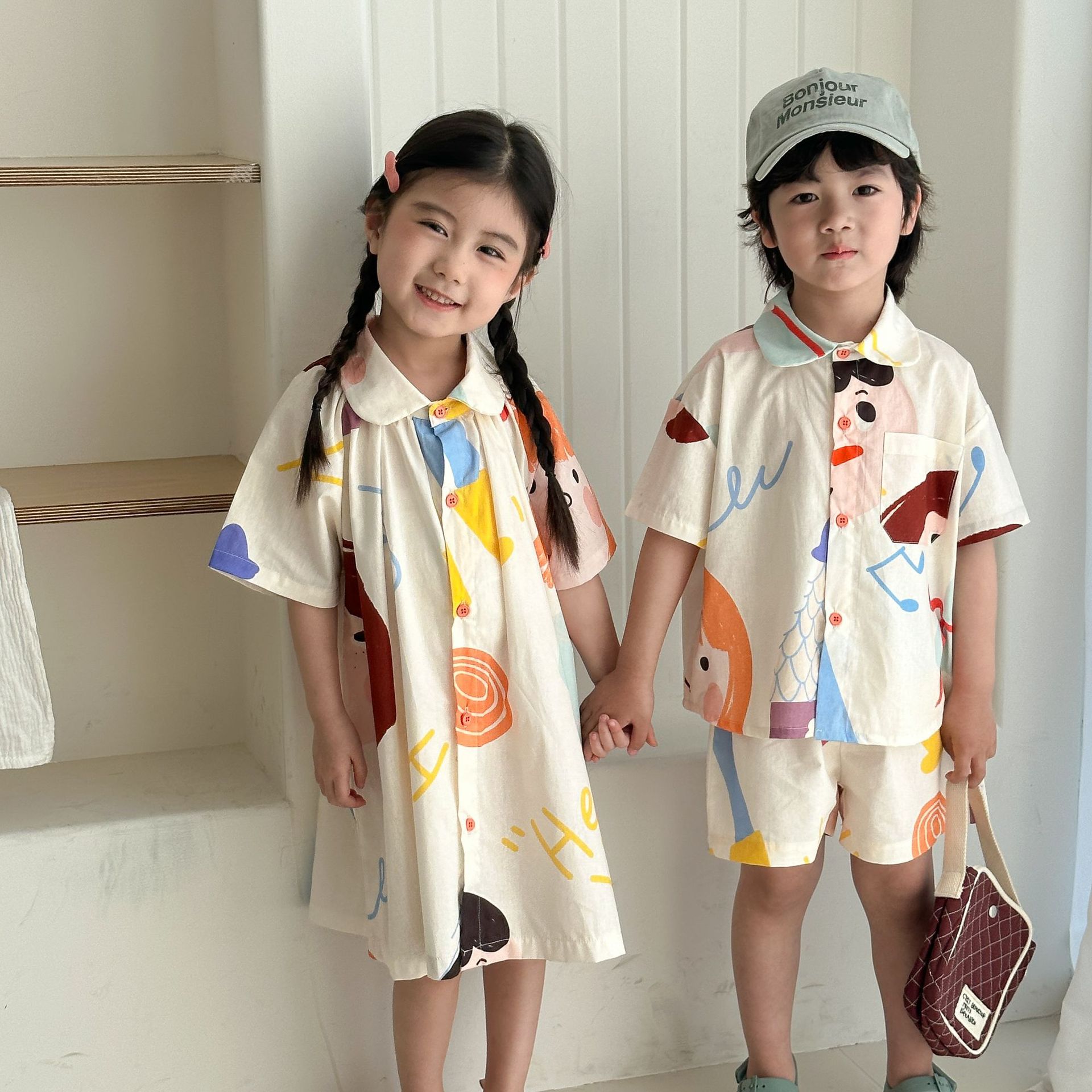 New Boys Girls Drawing Print M - Summer Clothing Looks 리뷰 및 가격