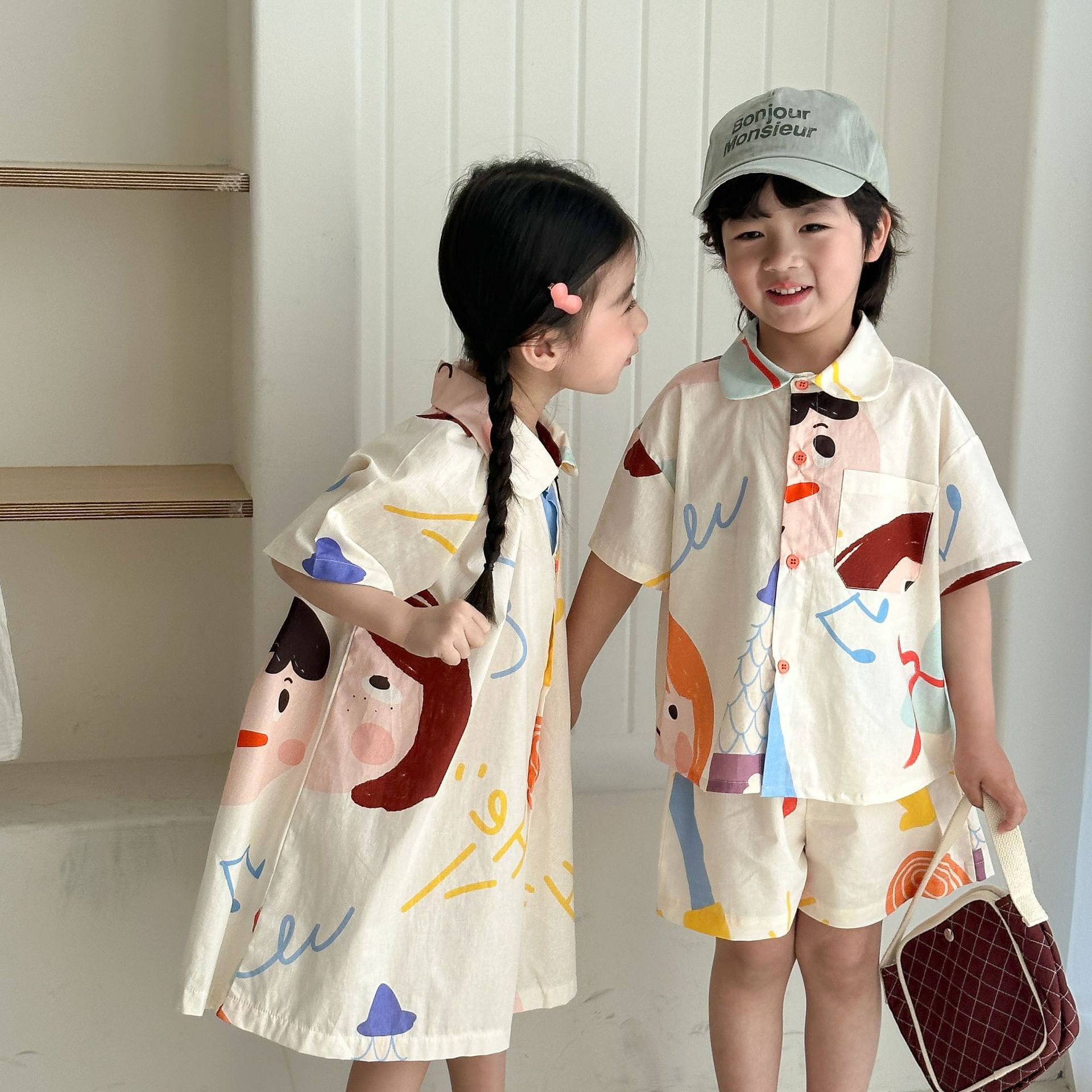 New Boys Girls Drawing Print M - Summer Clothing Looks 리뷰 및 가격