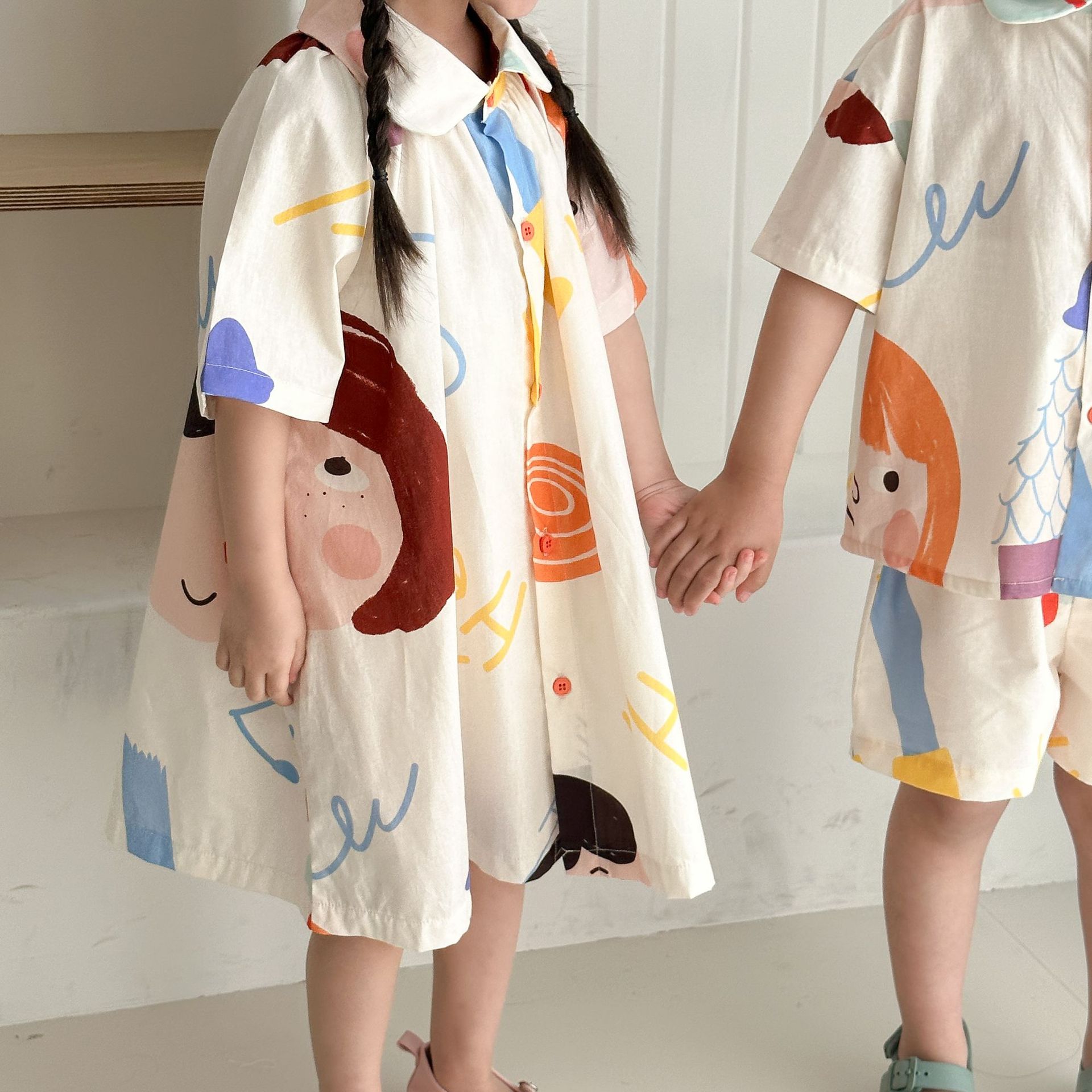 New Boys Girls Drawing Print M - Summer Clothing Looks 리뷰 및 가격