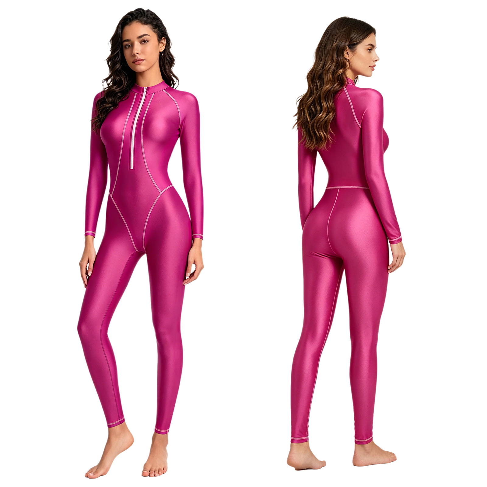 Women Glossy Bodysuit Rash Gua - Rash Guard Long Sleeve 리뷰 및 가격