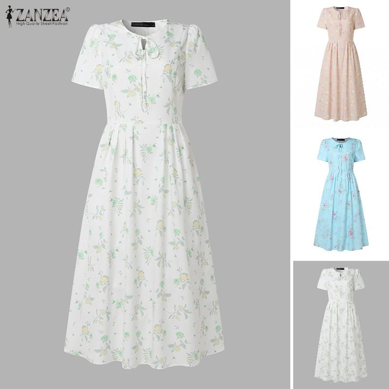 ZANZEA Summer Beach Sundress B - Sundress Midi Floral 리뷰 및 가격