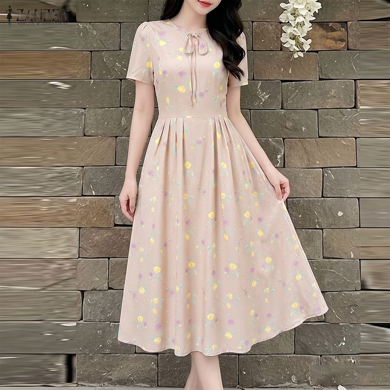 ZANZEA Summer Beach Sundress B - Sundress Midi Floral 리뷰 및 가격
