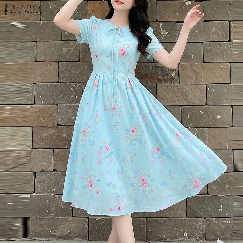ZANZEA Summer Beach Sundress B - Sundress Midi Floral 리뷰 및 가격