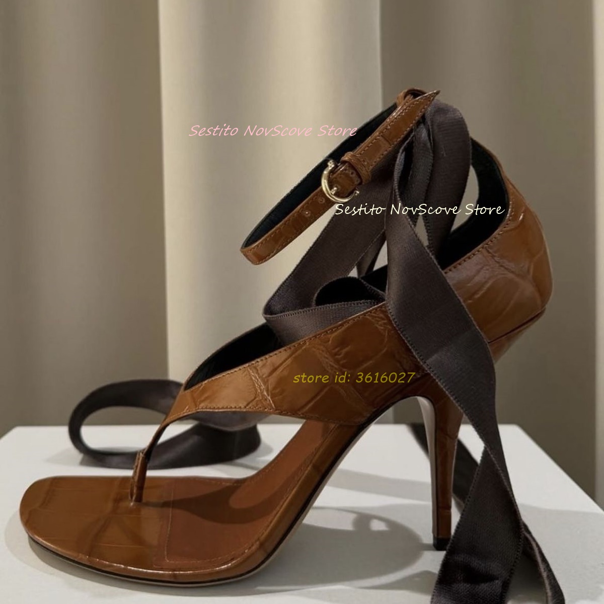 Brown Open Toe Lace Up Sandals - Summer Clothing Collection 리뷰 및 가격