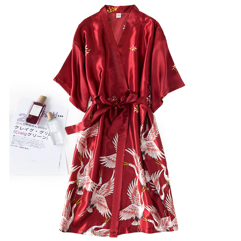 Burgundy Women 2PCS Faux Silk  - Summer House Clothing 리뷰 및 가격